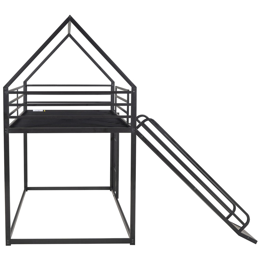 Fun Twin over Twin Metal Bunk Bed with Ladder and Slide in Black or White | Just Better Bunk Beds - View 16
