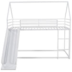 Fun Twin over Twin Metal Bunk Bed with Ladder and Slide in Black or White | Just Better Bunk Beds - View 10
