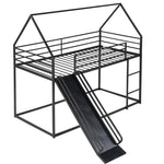 Fun Twin over Twin Metal Bunk Bed with Ladder and Slide in Black or White | Just Better Bunk Beds - View 24