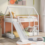 Fun Twin over Twin Metal Bunk Bed with Ladder and Slide in Black or White | Just Better Bunk Beds - Detail View