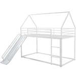 Fun Twin over Twin Metal Bunk Bed with Ladder and Slide in Black or White | Just Better Bunk Beds - View 8