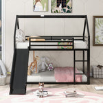 Fun Twin over Twin Metal Bunk Bed with Ladder and Slide in Black or White | Just Better Bunk Beds - View 12