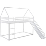Fun Twin over Twin Metal Bunk Bed with Ladder and Slide in Black or White | Just Better Bunk Beds - View 6