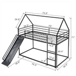 Fun Twin over Twin Metal Bunk Bed with Ladder and Slide in Black or White | Just Better Bunk Beds - View 15