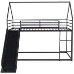 Fun Twin over Twin Metal Bunk Bed with Ladder and Slide in Black or White | Just Better Bunk Beds - View 26