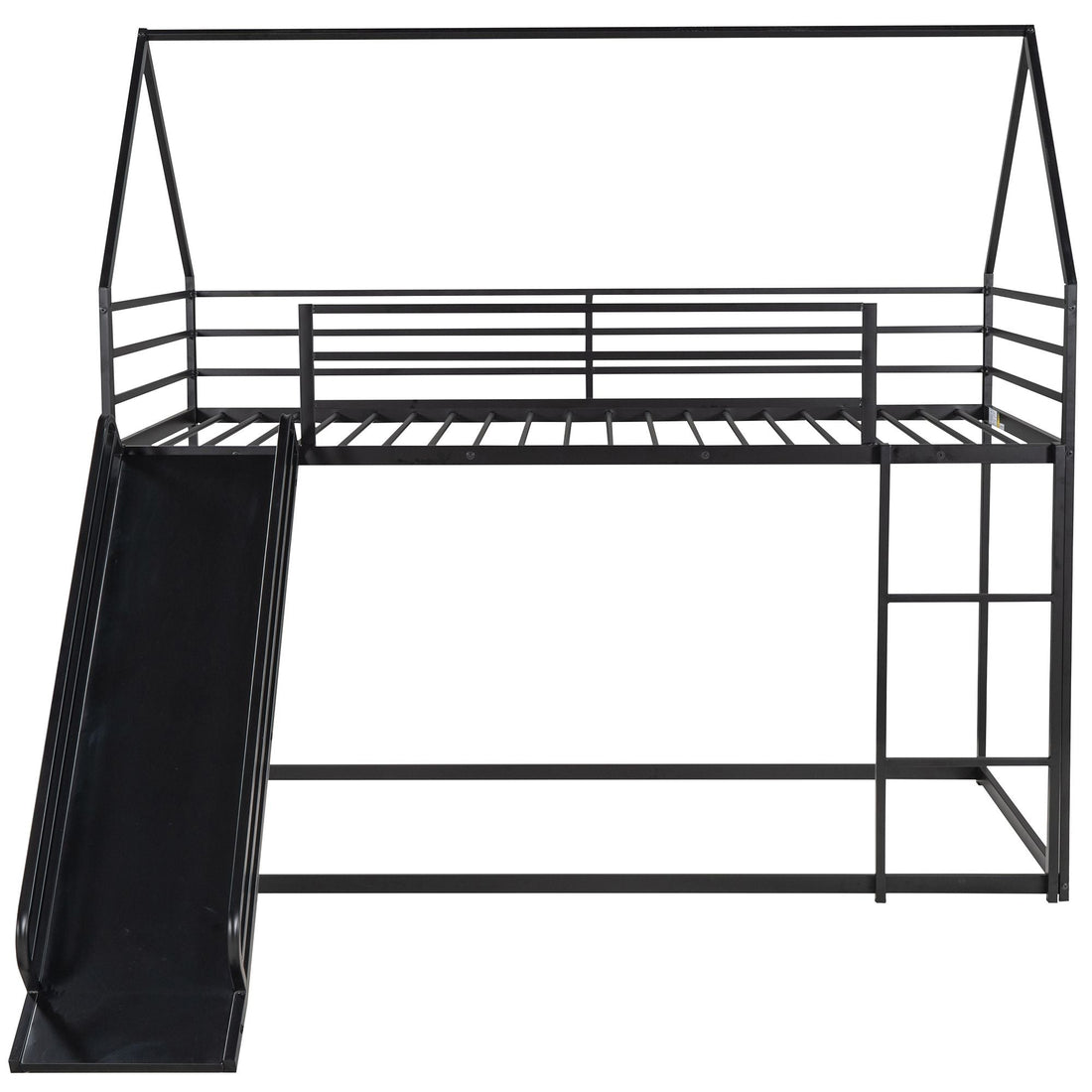 Fun Twin over Twin Metal Bunk Bed with Ladder and Slide in Black or White | Just Better Bunk Beds - View 26