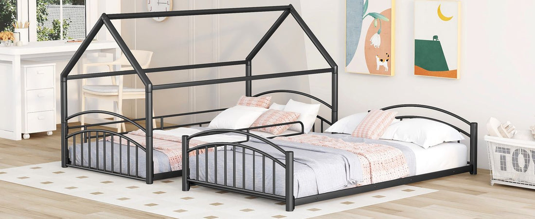 Fun Twin Over Twin Metal Bunk Bed with Slide for Kids, Black, Sturdy & Space-Saving | Just Better Bunk Beds - View 6