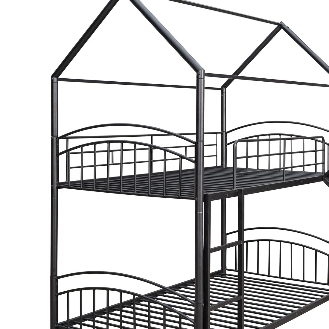 Fun Twin Over Twin Metal Bunk Bed with Slide for Kids, Black, Sturdy & Space-Saving | Just Better Bunk Beds - View 13