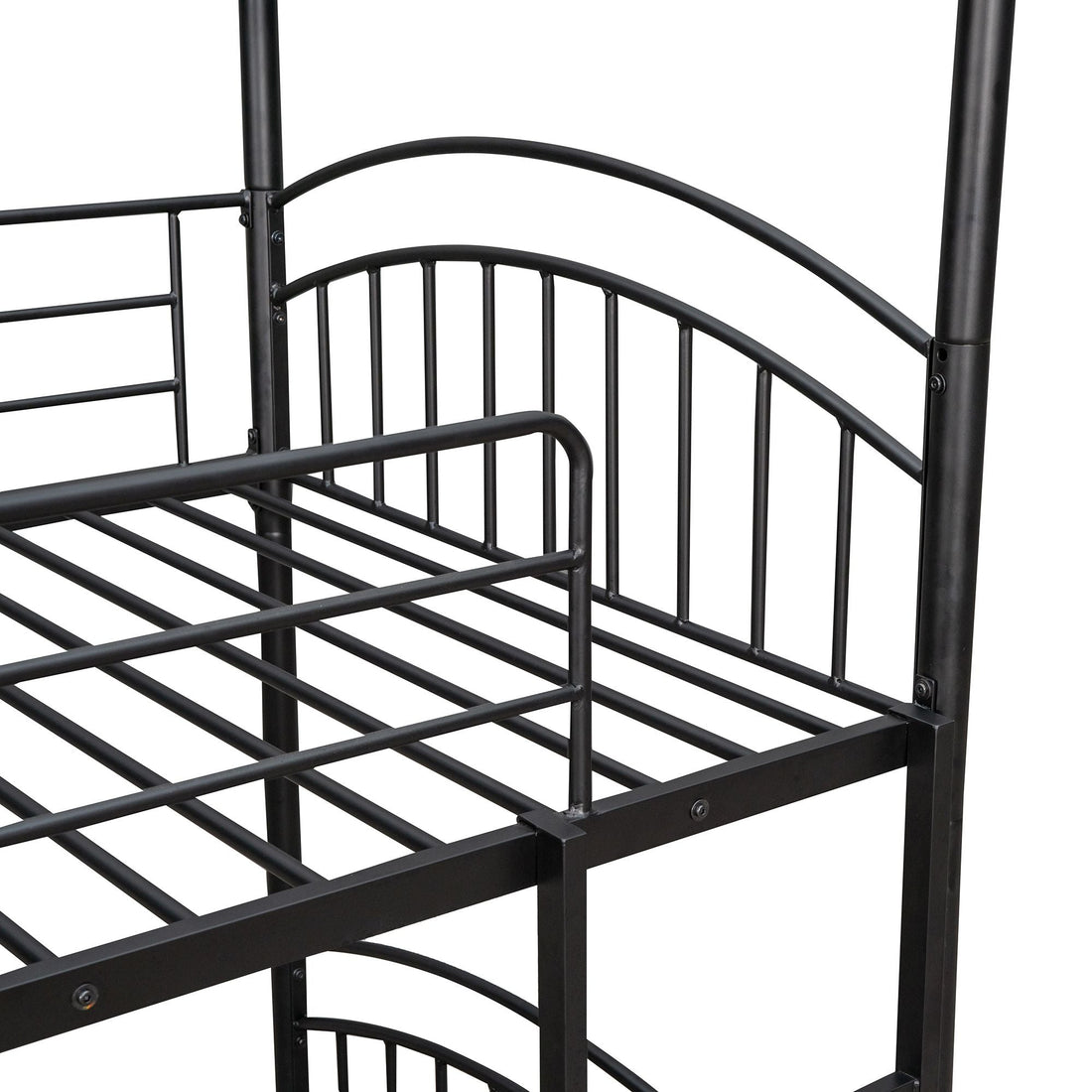 Fun Twin Over Twin Metal Bunk Bed with Slide for Kids, Black, Sturdy & Space-Saving | Just Better Bunk Beds - View 18