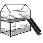 Fun Twin Over Twin Metal Bunk Bed with Slide for Kids, Black, Sturdy & Space-Saving | Just Better Bunk Beds - View 14