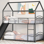 Fun Twin Over Twin Metal Bunk Bed with Slide for Kids, Black, Sturdy & Space-Saving | Just Better Bunk Beds - View 8