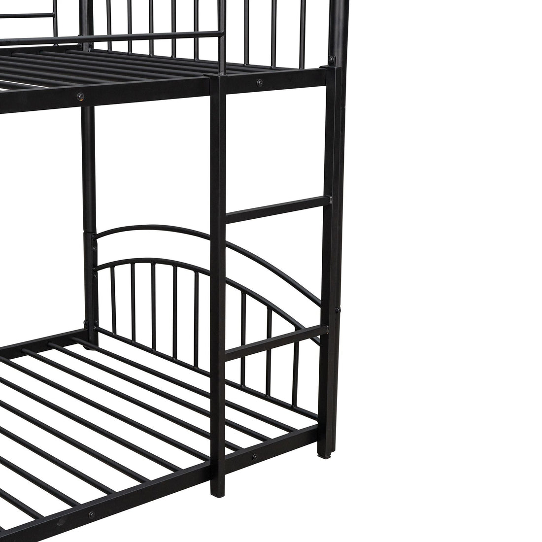 Fun Twin Over Twin Metal Bunk Bed with Slide for Kids, Black, Sturdy & Space-Saving | Just Better Bunk Beds - View 19