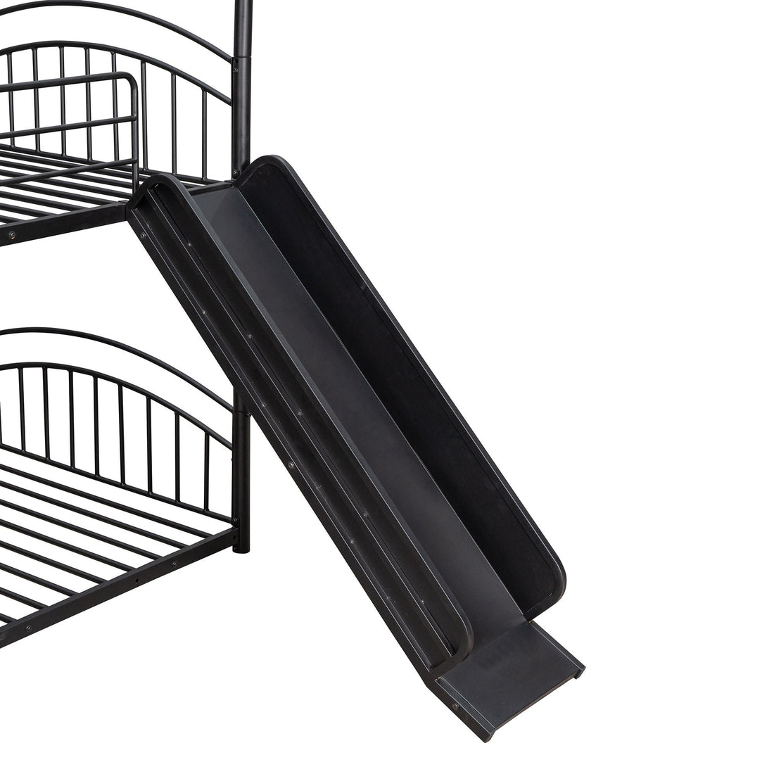 Fun Twin Over Twin Metal Bunk Bed with Slide for Kids, Black, Sturdy & Space-Saving | Just Better Bunk Beds - View 17