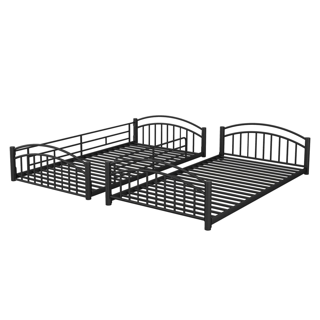 Fun Twin Over Twin Metal Bunk Bed with Slide for Kids, Black, Sturdy & Space-Saving | Just Better Bunk Beds - View 10
