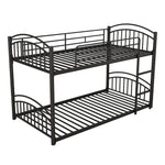Fun Twin Over Twin Metal Bunk Bed with Slide for Kids, Black, Sturdy & Space-Saving | Just Better Bunk Beds - View 11