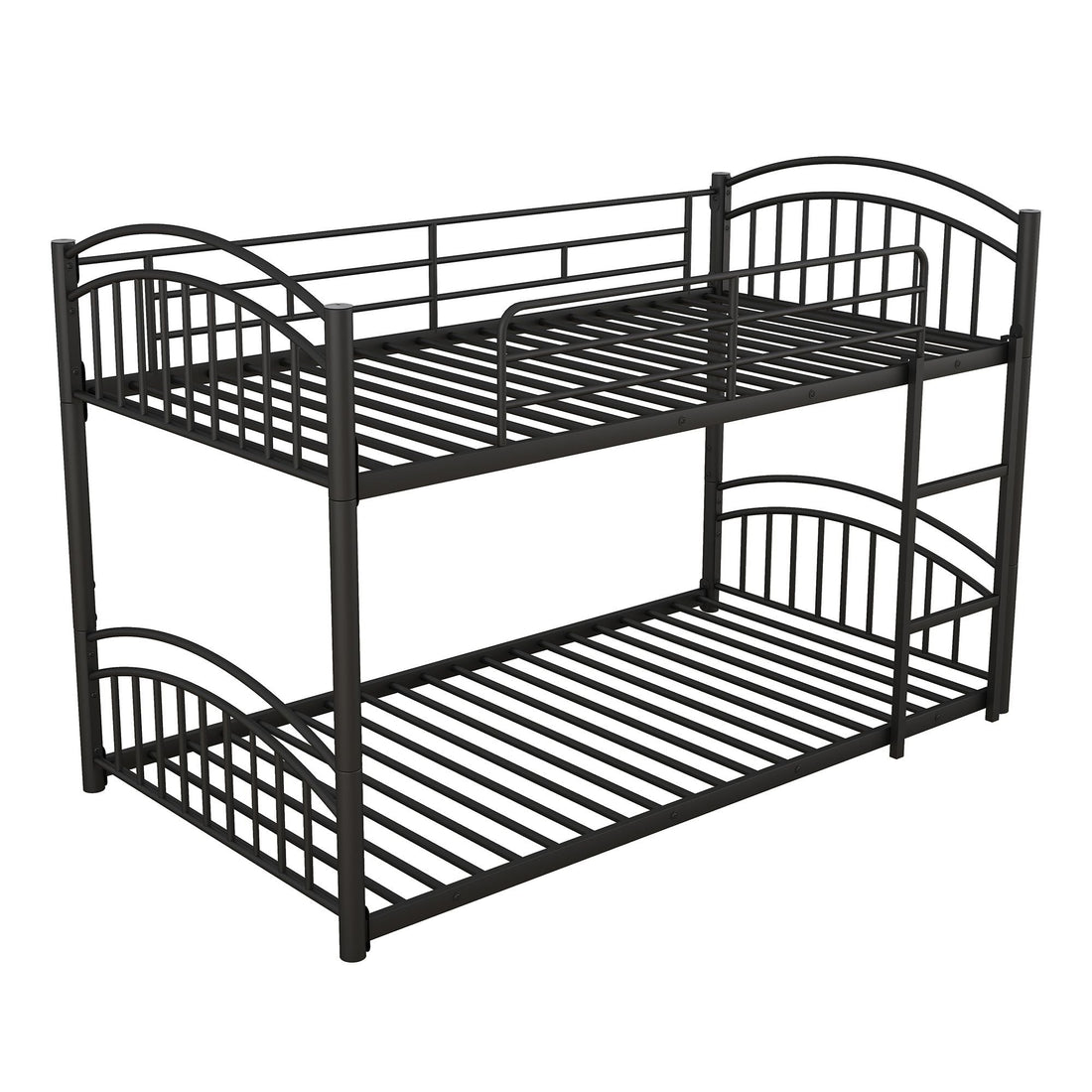 Fun Twin Over Twin Metal Bunk Bed with Slide for Kids, Black, Sturdy & Space-Saving | Just Better Bunk Beds - View 11