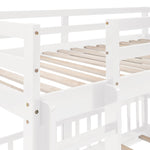 Fun Twin Over Twin Wood Bunk Bed with Slide and Reversible Ladder, White, Gray, Espresso | Just Better Bunk Beds - View 32