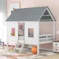 Twin Low Loft Bed with Rolling Desk, Shelves, and Drawers | Just Better Bunk Beds