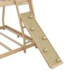 Imaginative Twin Over Queen Wood Bunk Bed with Climbing Nets and Ramp in Natural Finish | Just Better Bunk Beds - View 7
