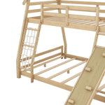 Imaginative Twin Over Queen Wood Bunk Bed with Climbing Nets and Ramp in Natural Finish | Just Better Bunk Beds - View 11