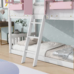 Imaginative Twin Over Twin Wood House Bunk Bed with Roof, Window, Door, Ladder in Multiple Colors | Just Better Bunk Beds - View 36