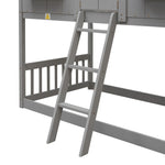 Imaginative Twin Over Twin Wood House Bunk Bed with Roof, Window, Door, Ladder in Multiple Colors | Just Better Bunk Beds - View 47