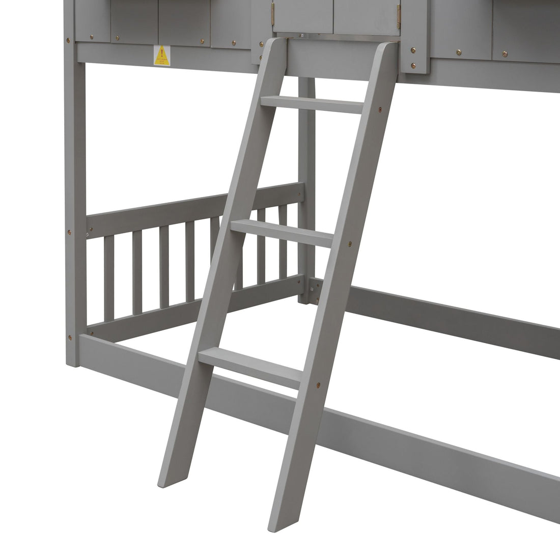 Imaginative Twin Over Twin Wood House Bunk Bed with Roof, Window, Door, Ladder in Multiple Colors | Just Better Bunk Beds - View 47