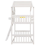 Imaginative Twin Over Twin Wood House Bunk Bed with Roof, Window, Door, Ladder in Multiple Colors | Just Better Bunk Beds - View 71