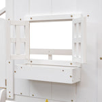 Imaginative Twin Over Twin Wood House Bunk Bed with Roof, Window, Door, Ladder in Multiple Colors | Just Better Bunk Beds - View 76