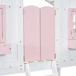 Imaginative Twin Over Twin Wood House Bunk Bed with Roof, Window, Door, Ladder in Multiple Colors | Just Better Bunk Beds - View 22