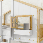Imaginative Twin Over Twin Wood House Bunk Bed with Roof, Window, Door, Ladder in Multiple Colors | Just Better Bunk Beds - View 13