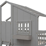 Imaginative Twin Over Twin Wood House Bunk Bed with Roof, Window, Door, Ladder in Multiple Colors | Just Better Bunk Beds - View 53