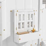 Imaginative Twin Over Twin Wood House Bunk Bed with Roof, Window, Door, Ladder in Multiple Colors | Just Better Bunk Beds - View 68
