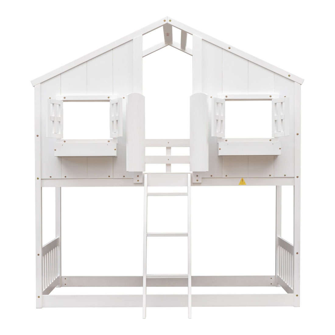 Imaginative Twin Over Twin Wood House Bunk Bed with Roof, Window, Door, Ladder in Multiple Colors | Just Better Bunk Beds - View 70