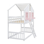 Imaginative Twin Over Twin Wood House Bunk Bed with Roof, Window, Door, Ladder in Multiple Colors | Just Better Bunk Beds - View 39