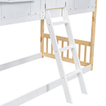 Imaginative Twin Over Twin Wood House Bunk Bed with Roof, Window, Door, Ladder in Multiple Colors | Just Better Bunk Beds - View 5