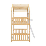 Imaginative Twin Over Twin Wood House Bunk Bed with Roof, Window, Door, Ladder in Multiple Colors | Just Better Bunk Beds - View 18