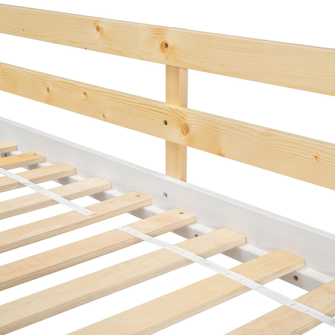 Imaginative Twin Over Twin Wood House Bunk Bed with Roof, Window, Door, Ladder in Multiple Colors | Just Better Bunk Beds - View 16