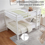 Kids Shared Room Full Over Full Wood Bunk Bed with High Guardrail Ladder White | Just Better Bunk Beds - View 5