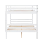 Kids Shared Room Full Over Full Wood Bunk Bed with High Guardrail Ladder White | Just Better Bunk Beds - View 11