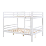 Kids Shared Room Full Over Full Wood Bunk Bed with High Guardrail Ladder White | Just Better Bunk Beds - View 10