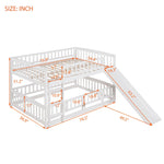 Kids Shared Room Full Over Full Wood Bunk Bed with Slide, Safety Fence, Ladder in White | Just Better Bunk Beds - View 10