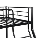 Kids Shared Room Twin Over Full Metal Bunk Bed with Ladder, Black | Just Better Bunk Beds - Assembly View