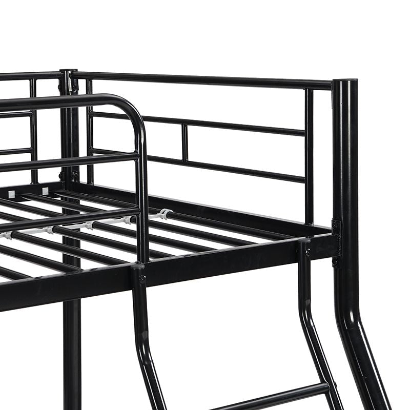 Kids Shared Room Twin Over Full Metal Bunk Bed with Ladder, Black | Just Better Bunk Beds - Assembly View