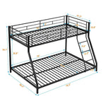Kids Shared Room Twin Over Full Metal Bunk Bed with Ladder, Black | Just Better Bunk Beds - View 8