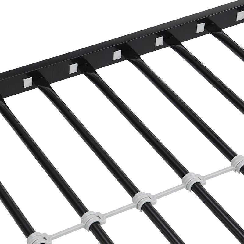 Kids Shared Room Twin Over Full Metal Bunk Bed with Ladder, Black | Just Better Bunk Beds - View 5