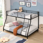 Kids Shared Room Twin Over Full Metal Bunk Bed with Ladder, Black | Just Better Bunk Beds - Detail View