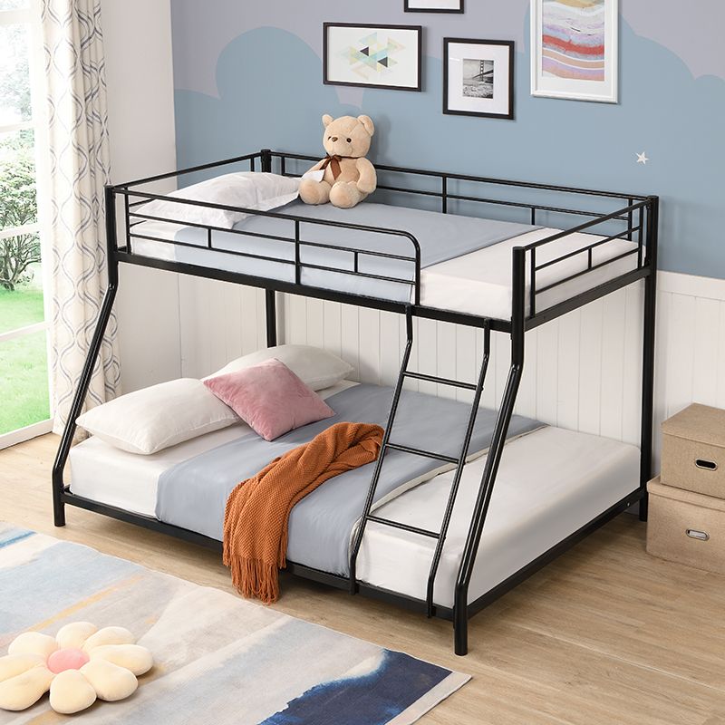 Kids Shared Room Twin Over Full Metal Bunk Bed with Ladder, Black | Just Better Bunk Beds - Detail View