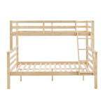 Kids Shared Room Twin Over Full Solid Wood Bunk Bed with High Guardrail Ladder Natural Finish | Just Better Bunk Beds - View 7