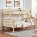 Kids Shared Room Twin Over Full Solid Wood Bunk Bed with High Guardrail Ladder Natural Finish | Just Better Bunk Beds